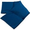 Giraffenland Cuscino termico - Cuscino con semi di ribes 60x20cm. Riscaldabile e impacco freddo con tessuto. Terapia caldo e freddo. (Contone biologico, blu oscuro, diviso en 4 compartimenti)