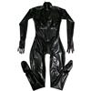 AZRLZP Black Latex Catsuit Rubber Gummi Leotard 3D chest with Two-Way Back Zipper Through Crotch Suitable for men and women