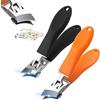Topbashgo Tagliaunghie, 2025 New Tronchesino Unghie Piedi, Taglia Unghie per Mani, Long Handle Curved Toenail Clippers Angled Nail Clippers for Thick Nails (nero*2)