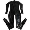 AZRLZP Latex Catsuit Black Color Rubber Suit Neck Entry Ruuber Bodysuit With Crotch Zip hole Catsuit