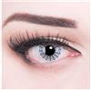 MeralenS Funnylens Lenti a contatto Bianco e Nero con porta lenti a contatto Spider Bianche Zombie Vampiro morbide comode da indossare e ideali per Halloween o Carnevale senza correzione
