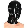ANTIY Maschera Con Cappuccio Gummi In Lattice Di Gomma Nero Sexy Con Occhi Rimovibili,Rosso,X-Grande