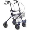 REMEDIA ONE Rollator Deambulatore per Anziani Pieghevole, Porta Bastone | Deambulatore con Seduta, Acciaio Verniciato, 4 Ruote, Freni a Doppia Funzione, Tavolino e Porta Oggetti