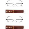 KAIBSEN® 2 Pack Portatile Tasca Sottile Lettura Occhiali - Leggero Unisex Inox Acciaio Telaio Resina Lettura Occhiali/Sottile Penna Clip Tubo Caso