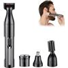 Generic Rasoio per peli del naso, per uomini e donne, ricaricabile, 4 in 1, per orecchie, naso, sopracciglia e barba, 8500 giri/min, ricarica USB, lavabile, indicatore LED per un taglio più liscio (nero, 1