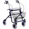 TERMIGEA Deambulatore Pieghevole 4 Ruote - Rollatore per Adulti/Elderly - Acciaio - Blu, Grigio