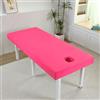 Surwin Lenzuolo da Lettino per Massaggi, Copertura Protettiva con Foro Lenzuolo per Lettino da Massaggio Coprilettino Lavabile Estetica per Lettino da Salone e Spa (Rosso rosa,60x185)