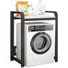 Nordivo Tamburo Lavastoviglie Ripiano Di Stoccaggio,Lavatrice Scaffale,Mobile Sopra Lavatrice Salvaspazio,Colonna Lavatrice Asciugatrice,Per Bagno, Lavanderia(Black/white)