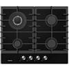 INFINITON ELECTRONICS Piastra a gas GG-429 Infiniton (larghezza 60 cm, 4 fuochi, nero, tripla corona, accensione elettronica, pulizia facile, sicurezza termocoppia) (nero, 4 fuochi | GG-429)