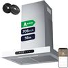 CIARRA CBCW6102 A+++ - Cappa aspirante 60 cm, 650 m³/h con filtro ai carboni attivi CBCF003 TouchControl a 4 livelli, incluso Booster