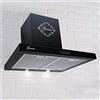 Gurari 461 BL Cappa aspirante a parete 60 cm -1000m³/h- Cappa aspirante di lusso a parete produttore Gurari - 3 velocità -LED -Cappa -Nero - Ricircolo possibile [Classe energetica C].