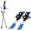 Armanyya Set da sci per bambini, snowboard con 2 bastoni da sci, fissaggio bidirezionale, capacità di carico 50 kg, 2-8 anni Snowboard per principianti (blu)