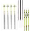 PHILOCS 12pz Argento Spirale Piuma Frecce in Carbonio, ID 4.2mm Spine 800, per Archi ricurvi Archi Compound Tiro con L'Arco (26inch)