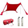 Gupcaqosjw Baldacchino Da Spiaggia, 210 * 150 * 170 Cm Tendalino Parasole Portatile, Parasole Da Campeggio Tarp Telone, Parasole Per Esterni, Impermeabile E Resistente Ai Raggi UV, Red