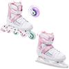 RAVEN 2in1 Pattini da ghiaccio Pattini in linea per bambini ragazze regolabili (Meia, 35-39 (23m-25,5cm))