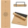 DH FitLife Tappetino Yoga in Sughero Antiscivolo | Pronto all'Uso e Facile da Pulire | Tappetino Fitness, Pilates e Ginnastica per Casa e Allenamento (Alignment Balance)