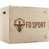 Fitness Discount FD Sport Plyo Box in Legno Professionale - Box Pliometrico 3-in-1 (51, 61, 76 cm) con Rinforzo Interno, Cubo Palestra per Crossfit, Box Jump, Allenamento Funzionale e HIIT, Portata 150kg