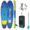 Wattsup - SUP Stand Up Paddle gonfiabile F12 12' - 366x84x15 cm Dropstitch - Pacchetto completo: Pagaia, Leash, Pompa, Borsa da trasporto - Fino a 150 kg - Blu