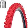 Maxxi4you - Set di 1 copertone per bicicletta Kenda K-829 Psycho 24 MTB, rivestimento rosso 50-507 (24 x 1,95) con 3 leve per pneumatici