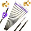 PHILOCS 6/12pc Lunghezza Personalizzata Frecce in Carbonio 300/350/400/500/600/700/800 Spine 2 Piume di Plastica Freccia per Bersagli Freccia da Caccia per Arco Ricurvo Arco Composto Tiro con L'Arco