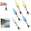 Generic Esca da pesca con elica in metallo per catturare pesci, esca da nuoto bionica 3D, esche morbide con lama rotante per trote, esca con paillettes (5 PCS, Medium)