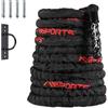 MSPORTS Battle Rope Professional Studio di qualità | Lunghezza: 15 m | Diametro: 5 cm | Corda da allenamento | Corda da corsa Fitness Tau Corda di serpente