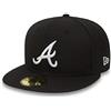 New Era MLB League Basic 59Fifty Atlanta Braves Snapback cap, Uomo, Black White, 7 (55.8 cm)