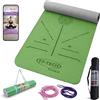 FP-TECH TAPPETINO DA YOGA IMBOTTITO ANTISCIVOLO FITNESS PILATES GINNASTICA IN TPE MAT CON SACCA 183 X 68 X 0.6 CM (Viola-Rosa-PIEGHEVOLE)