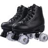 XVBVS Pattini a Rotelle per Donne e Uomini, Pattini da Pattinaggio Classici a Doppia Fila con Ruote Illuminate a LED, pattini a 4 rotelle Alti in Pelle PU per Principianti Adolescenti Adulti (45,Nero)