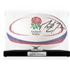 Exclusive Memorabilia Pallone da rugby inglese firmato da Martin Johnson. In vetrina con targa