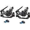 JISADER 1 Paio Set Freno a Disco per Bicicletta, Kit Universale con Pinza a Doppio pistone, in Alluminio, Adatto per, e-Bike e Bici da Strada, Colore Nero