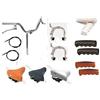 CicloSportMarket Manubrio con Leve + Fili Freni + Ganasce Freno + Sella con Molle MONTEGRAPPA + Manopole Bicicletta Bici Graziella/City Bike/Sport/Trekking (Manopole Nero, Sella Nera)
