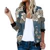 Generico Bomber Donna Estivo,Giubbotto Primaverile Donna,Floreale Bomber a Manica Lunga Con Cerniera Stand Up Collar Outwear Cappotto Corto Primavera Giacca Estiva Giacca Per Il Tempo Libero Giacchetto