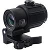 WAOBE Lente d'Ingrandimento 3X Fissa con mirino tattico G43 con Attacco QD Staccabile rapido Cannocchiale da puntamento olografico Ottico Airsoft/Black