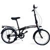 MADICKS Bicicletta Pieghevole 20 Folding Nera · City Bike Unisex con Cambio 6 Velocità · Telaio Robusto · Design Made in Italy · Comoda e Pratica per Uso Urbano (Cestino Posteriore)