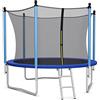 COSTWAY Tappeto Elastico per Bambini 244/305/366/427cm Certificato GS, Trampolino Elastico da Interno ed Esterno con Rete, Tubi Galvanizzati Antiruggine e Scala (Diametro 244 cm)