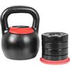 GORILLA SPORTS® Kettlebell - Regolabile, Peso a Scelta 16 o 24 kg, con 4 Pesi Intercambiabili, Ghisa - Sfera Regolabile, Manubrio a Sfera, Pesi con Maniglia, Fitness, Palestra (16 kg)