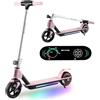 E-Noroyavn Scooter Elettrico per Bambini 6-12 Anni - Max 14km/h - 3 Velocità Regolabili - Autonomia di 5-8 km - Pieghievole - Luci Rainbow - Display a LCD - Monopattino Elettrico Bambini (Rosa)