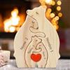 KuSONG Puzzle artistico in legno personalizzato con famiglia di orsi, Statua Decorativa In Legno Della Famiglia Di Orsi, Decorativo per la Casa Regalo per Anniversario Festa Della Mamma e Papà（4 nomi）