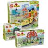 BRICK Flip Lego DUPLO - Set di 3 ferrovie, grande starter set con treno elettrico, ponte ferroviario, tunnel ferroviario e binari ferroviari (10425, 10426 e 10428), DUPLO a partire dai 3 anni in su