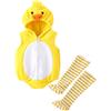 Generico Neonati Costume di Pollo Carneval Neonato Pulcino Set Tutina Pagliacetto Bebé Unisex Costume da Prestazioni Pulcino Bimbo Tutina Neonata Invernali Per Carneval Cosplay (Yellow-a, 6-12 Months)