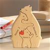 KuSONG Puzzle in legno personalizzato con la famiglia di orsi con nome, in legno, motivo: fratelli d'orso, sculture ornamento per la casa, personalizzato, idea regalo per genitori, famiglia (3 pezzi)