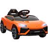 AIYAPLAY Macchina Elettrica per Bambini 3-8 Anni Lamborghini con Porte a Forbice, 12V Auto Elettrica per Bambini con 2 Motori, Sospensioni, Telecomando, MP3, Musica, Rotelle e Maniglia, Arancione