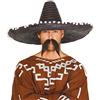 FIESTAS GUIRCA | Sombrero Messicano di Paglia (60 cm) - Accessorio per Feste Estive e Lauree - Ideale per Eventi a Tema Messico e Feste in Maschera - Adulto Unisex - Nero