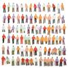 ZWEquipint Set di figure dipinte in scala 1:75 OO Gauge modello ferroviario persone dipinte, 25 o 100 pezzi in plastica miniatura set di personaggi (100 pezzi)