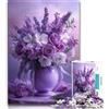 ZKYUBEK Puzzle da 1000 pezzi con fiori viola per adolescenti, gioco per famiglie, antistress, sfida difficile, regalo per amici e parenti (38x26cm)