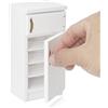 Odoria 1/12 Miniatura Frigo Bianca in Legna con 2 Porta Accessori per Mobili di Casa Delle Bambole