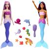 Barbie Mermaid Barbie Dolls - Confezione da 2: animali marini, fasce per capelli e accessori oceanici Barbie