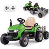 COSTWAY 24V Trattore Elettrico per Bambini, Macchina Cavalcabile con Telecomando, Clacson Musica, Connessione Wireless e Fari a LED, per Bambini 3 Anni+ (Verde)