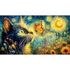 TJLROUVNK Black-cat-and-butterfly-in-cosmic-glow 1000 pezzi Puzzle per adulti Carta riciclata Gioco familiare divertente & stimolante Idea regalo perfetta per decorazione murale e regali 70x50/1000 pezzi
